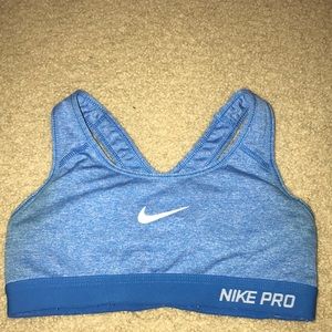 Blue nike padded sports bra
